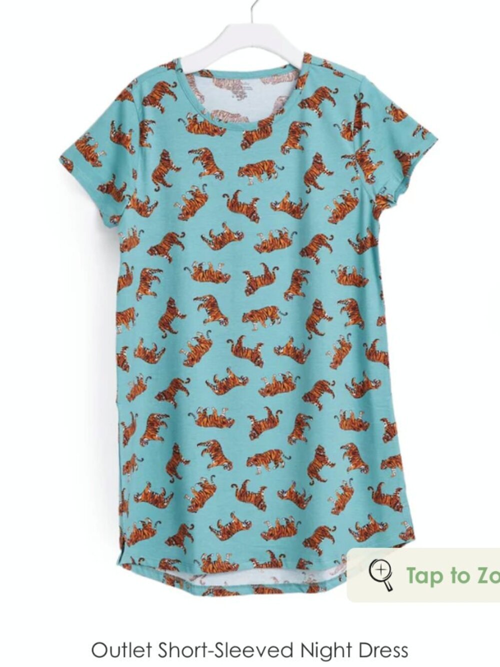 Vera Bradley Short-Sleeved Night Dress Bali Tigers Size XL NWT